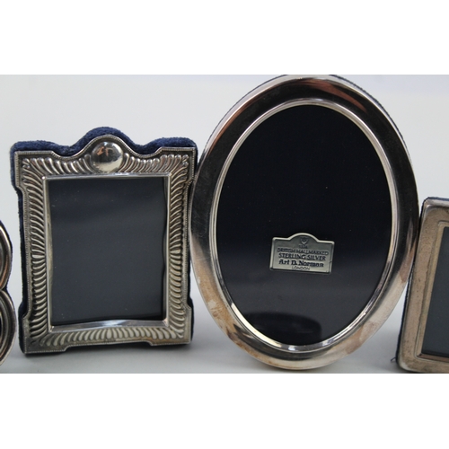 358 - 6 x Vintage Stamped .925 Sterling Silver Small Photograph Frames (280g)