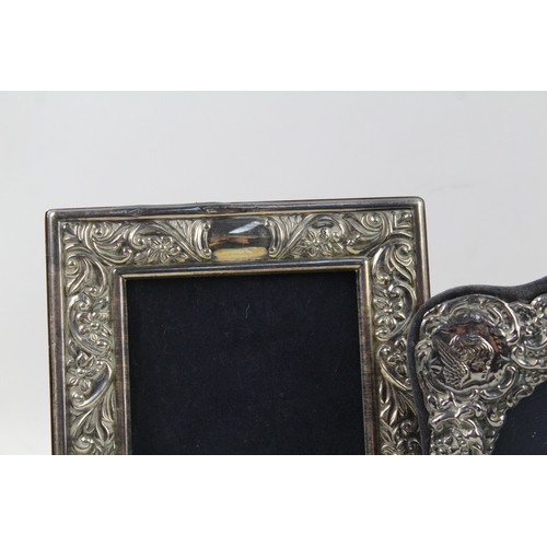 365 - 3 x Vintage .925 Sterling Silver Ornate Photograph Frames Inc Cherubs (555g)