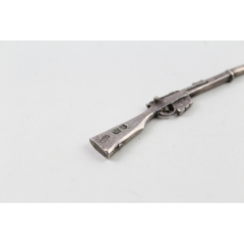 380 - Vintage .925 Sterling Silver Miniature Novelty Single Barrel Shotgun (10g)