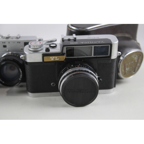 397 - Compact Rangefinder Film Cameras Inc Zorki 4 & Yashica 35 Etc Working x 3