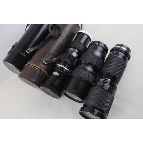 398 - Manual Camera Lenses Inc Soligor, Hanimex & Prakticar Mechanically Working x 4