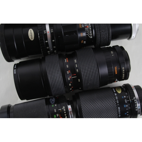 398 - Manual Camera Lenses Inc Soligor, Hanimex & Prakticar Mechanically Working x 4