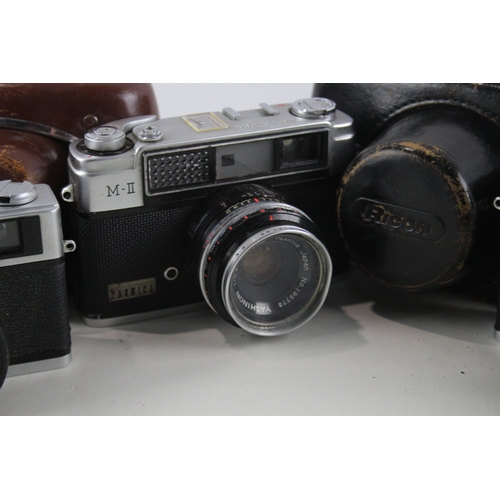 401 - Compact Rangefinder Film Cameras Inc Olympus & Yashica Etc Working x 3