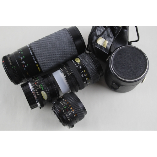 402 - Manual Camera Lenses Inc Vivitar, Miranda & Tokina Etc Mechanically Working x 4