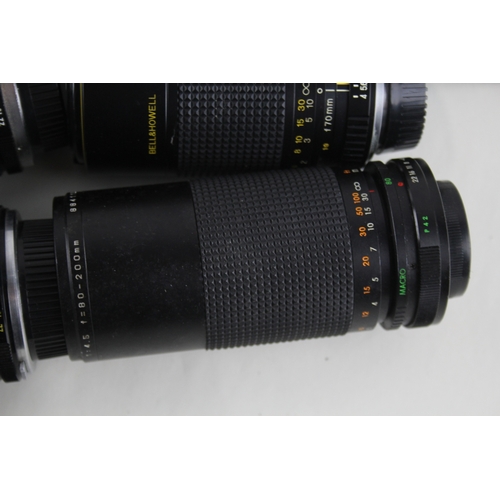 403 - Manual Camera Lenses Inc Chinon, Makinon & Hanimex Mechanically Working x 4