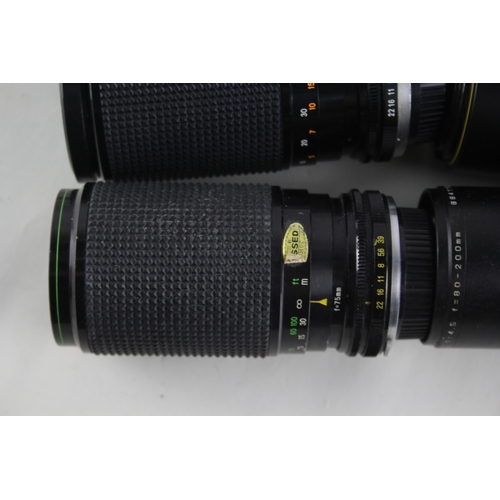 403 - Manual Camera Lenses Inc Chinon, Makinon & Hanimex Mechanically Working x 4