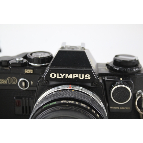 407 - Olympus OM10 Quartz SLR Vintage Film Camera Working w/ OM-System 50mm F/1.8 Lens