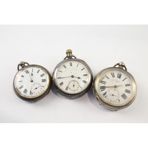 431 - Vintage 925 Silver Pocket Watch Hand/Key-Wind Untested x 3