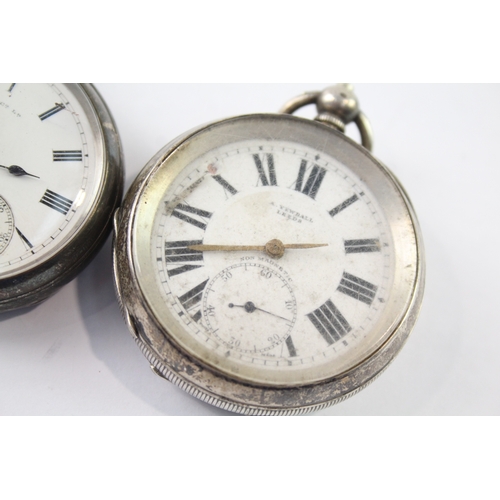 431 - Vintage 925 Silver Pocket Watch Hand/Key-Wind Untested x 3