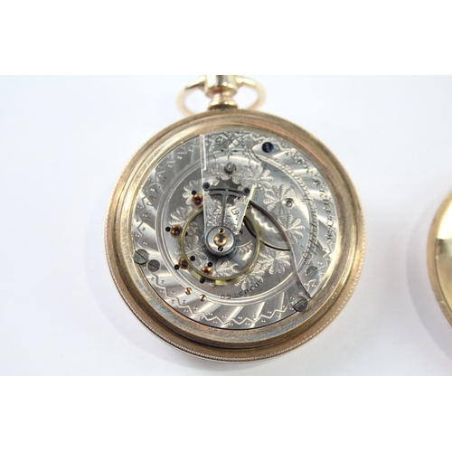 432 - Vintage Waltham 14K Rolled Gold Railway Style Pocket Watch Hand-Wind Working