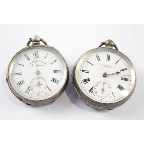 435 - Vintage 935 Silver Pocket Watch Key-Wind Untested x 2