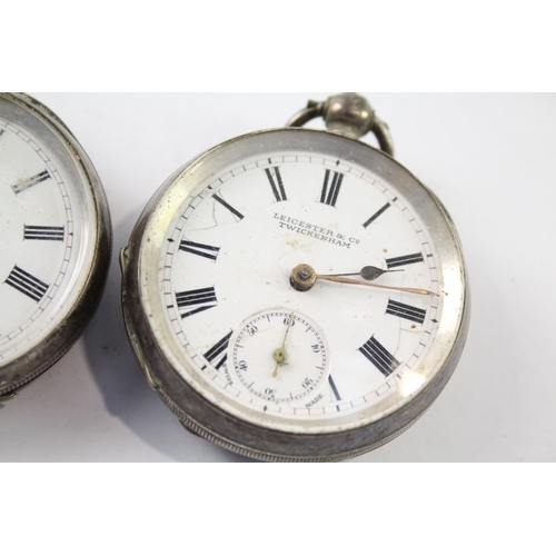 435 - Vintage 935 Silver Pocket Watch Key-Wind Untested x 2