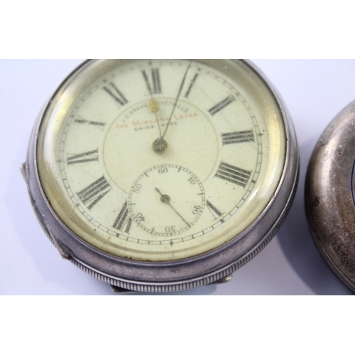 438 - Vintage 935 Silver Pocket Watch Hand/Key-Wind Untested x 2