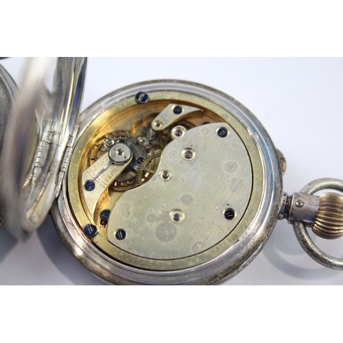 438 - Vintage 935 Silver Pocket Watch Hand/Key-Wind Untested x 2