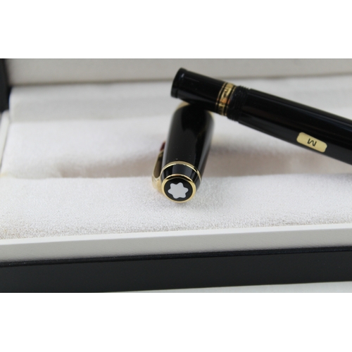 443 - Montblanc Boheme Black Resin Retractable Nib Fountain Pen w/ 14ct White Gold Nib