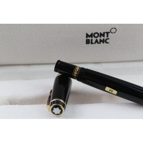 443 - Montblanc Boheme Black Resin Retractable Nib Fountain Pen w/ 14ct White Gold Nib