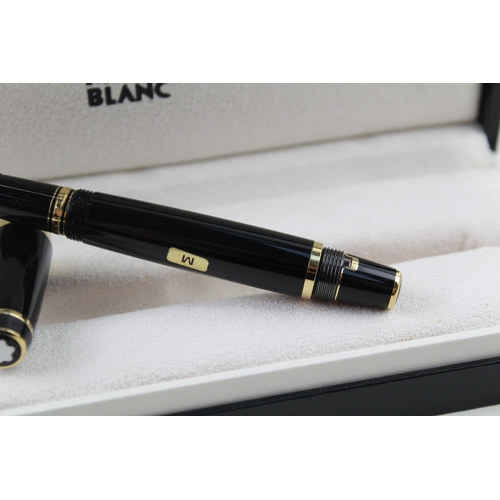 443 - Montblanc Boheme Black Resin Retractable Nib Fountain Pen w/ 14ct White Gold Nib