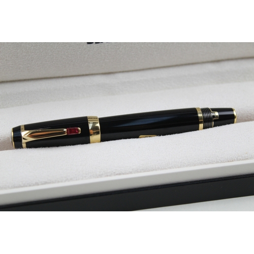 443 - Montblanc Boheme Black Resin Retractable Nib Fountain Pen w/ 14ct White Gold Nib