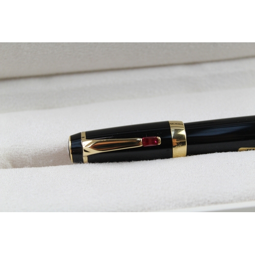 443 - Montblanc Boheme Black Resin Retractable Nib Fountain Pen w/ 14ct White Gold Nib