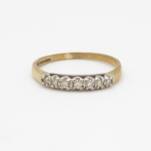 228 - 9ct gold diamond half eternity ring (1.5g)