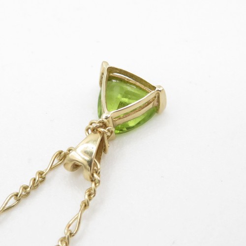 238 - 9ct gold peridot stud earring and necklace set (3.3g) AS SEEN