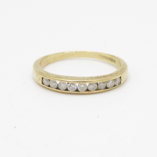 236 - 9ct gold diamond half eternity ring (1.7g) Size L