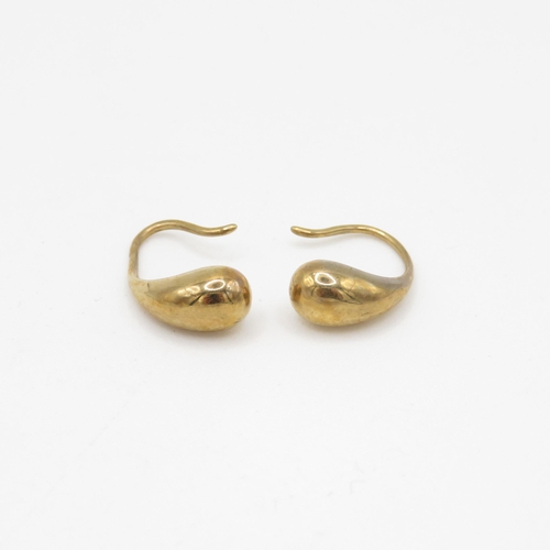 74 - 9ct gold hook drop earrings (1.6g)