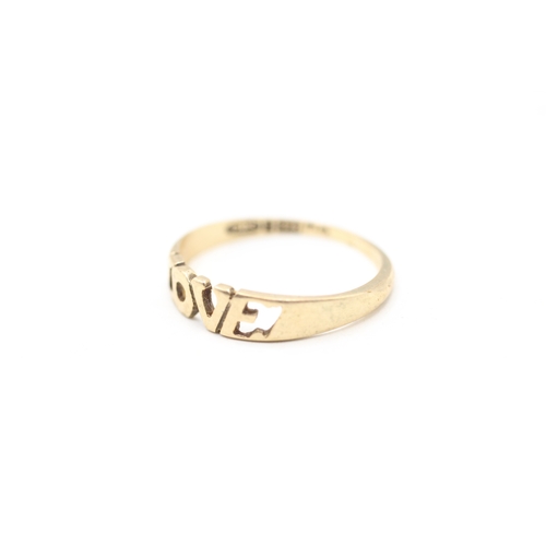 120 - 9ct gold love ring (1.2g) Size M