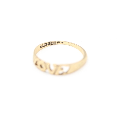 120 - 9ct gold love ring (1.2g) Size M