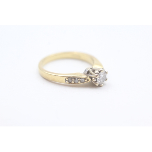 157 - 18ct gold diamond solitaire ring (4.1g) Size L 1/2