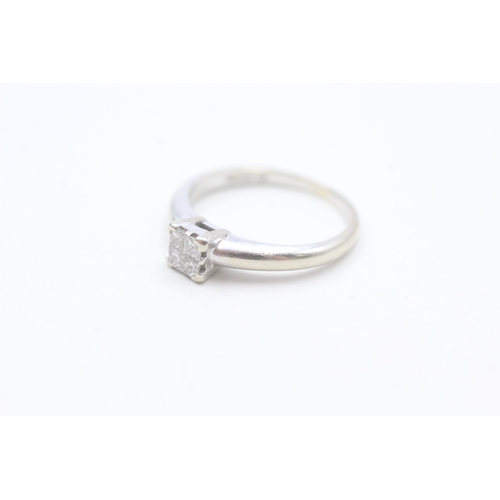 158 - 18ct white gold diamond single stone ring (2.1g) Size K