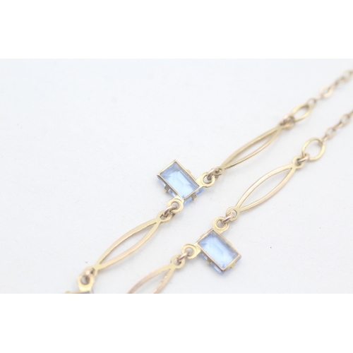 175 - 9ct gold and paste set necklace (2.1g)