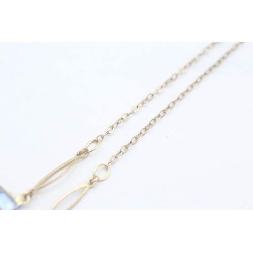 175 - 9ct gold and paste set necklace (2.1g)