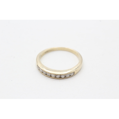 236 - 9ct gold diamond half eternity ring (1.7g) Size L