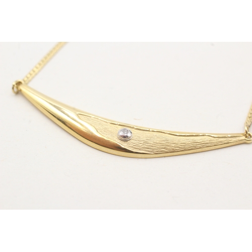 249 - 8ct gold diamond pendant necklace (3.3g)