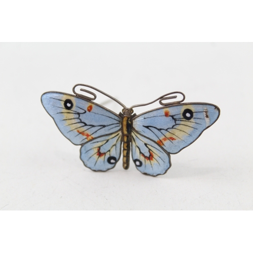 260 - Marius Hammer Silver Enamel Butterfly Brooch 9g