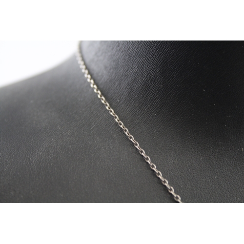 264 - Antique Sterling Silver Faceted Drop Necklace 10g