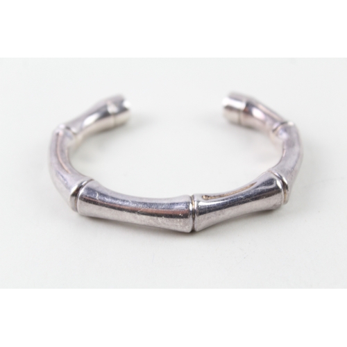 267 - Gucci Sterling Silver Torque Bangle w/ Bamboo Design 24g