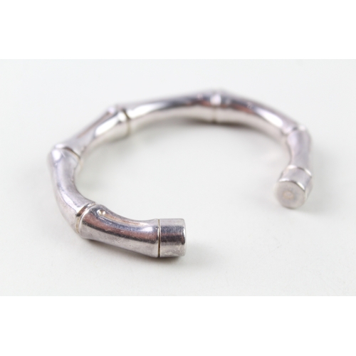 267 - Gucci Sterling Silver Torque Bangle w/ Bamboo Design 24g