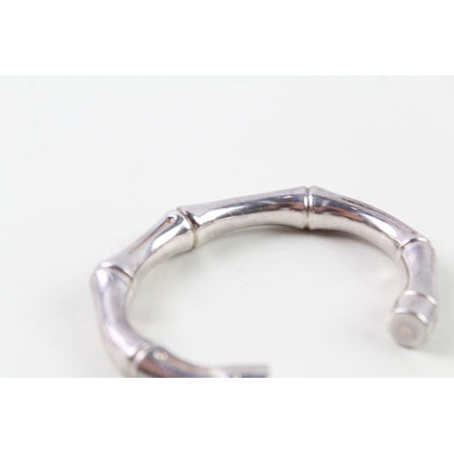 267 - Gucci Sterling Silver Torque Bangle w/ Bamboo Design 24g