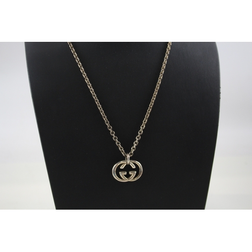 276 - Gucci Sterling Silver Logo Pendant Necklace 26g