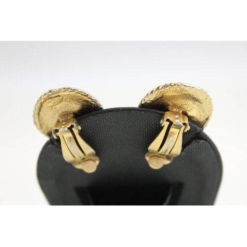 278 - Pair of Gold Tone Givenchy Knot Design Clip On Earrings 23g