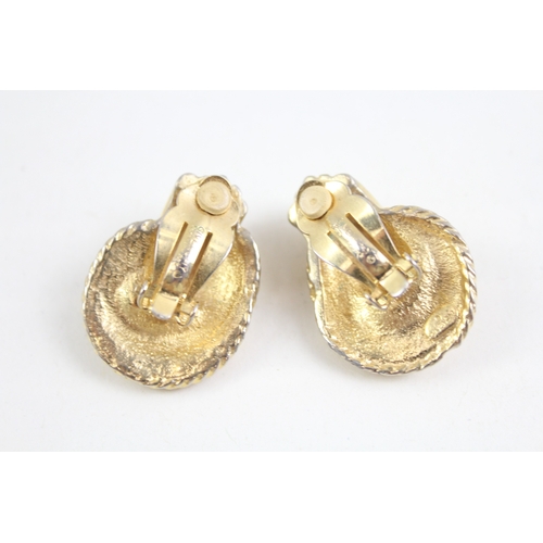 278 - Pair of Gold Tone Givenchy Knot Design Clip On Earrings 23g