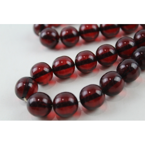 283 - Vintage Cherry Bakelite Necklace w/ Internal Streaking 93g