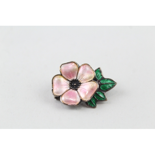 284 - Sterling Silver David Andersen Enamel Brooch 5g