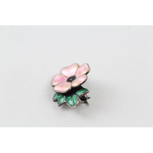 284 - Sterling Silver David Andersen Enamel Brooch 5g