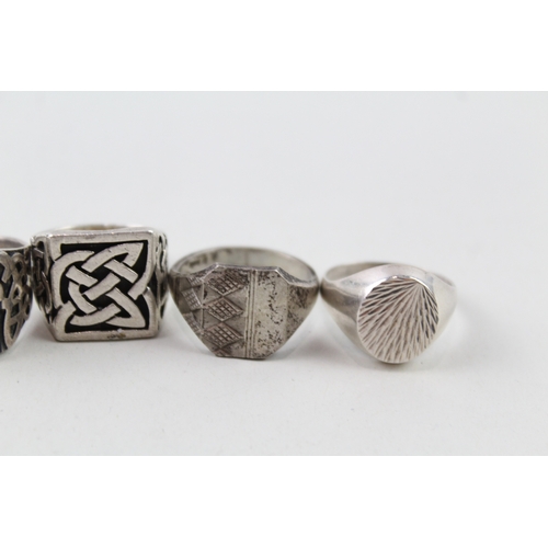 292 - Sterling Silver Signet Rings 33g