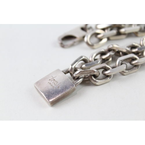 308 - Sterling Silver Trash London Chunky Padlock Necklace 100g