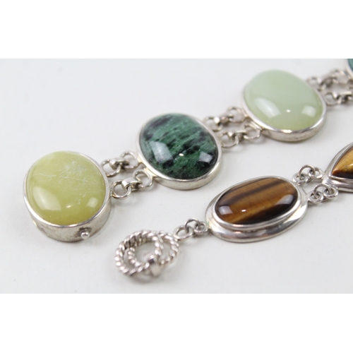 313 - Sterling Silver Gemstone Bracelets Inc. Whitney Kelly x 2 92g