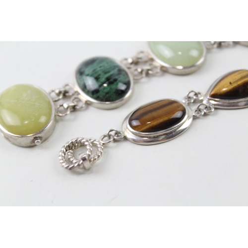 313 - Sterling Silver Gemstone Bracelets Inc. Whitney Kelly x 2 92g